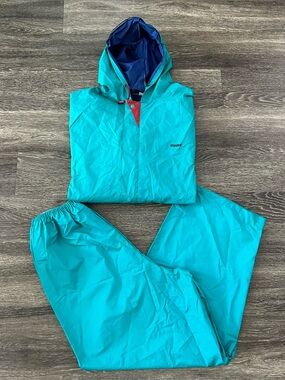 Vintage Stearns Dry Wear Rain Gear Hooded Jacket Pants Outfit Set Men's XXL